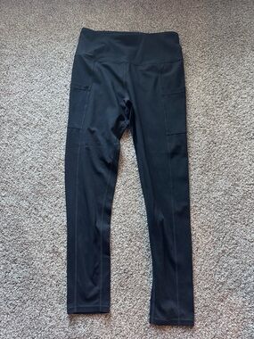 Tuff Athletics High Waist Black Active Leggings with Side Pockets